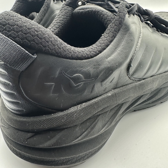 Hoka One One HOKA Bondi SR Triple Black leather sneakers in size 12 men used - Picture 3 of 11